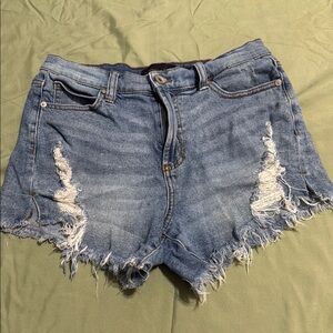 Kendall & Kylie Light Blue Frayed Jean Shorts